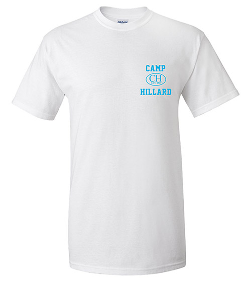 Camp Hillard White Camp Tee w/blue imprint