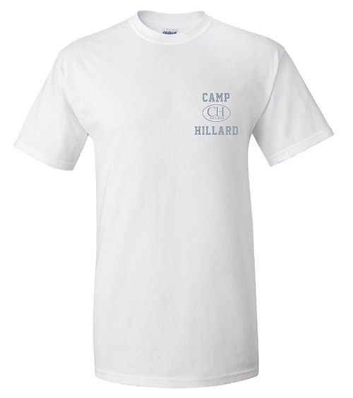 Camp Hillard White Camp Tee w/gray imprint
